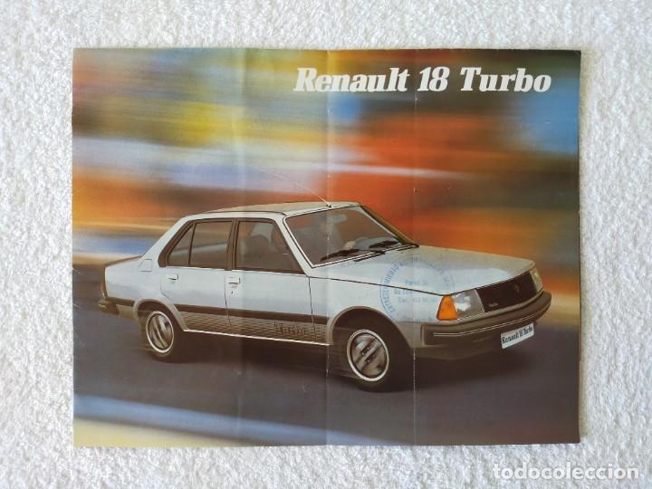 Autos und Motorr&auml;der: RENAULT 18 TURBO - CAT&Aacute;LOGO FOLLETO DESPLEGABLE - A&Ntilde;O 1982