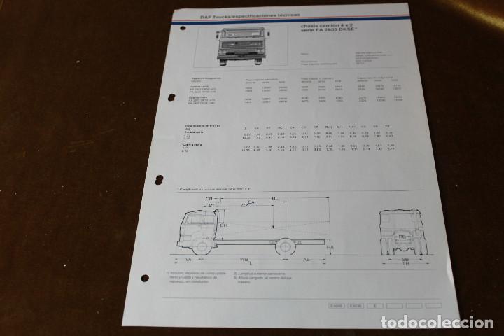 Coches y Motocicletas: Hoja de caracteristicas de DAF, Chasis cami&oacute;n 4x2. Serie FA 2805 DKSE