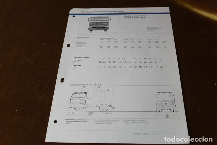Coches y Motocicletas: Hoja de caracteristicas de DAF, Chasis cami&oacute;n 4x2. Serie FA 3305 DKX