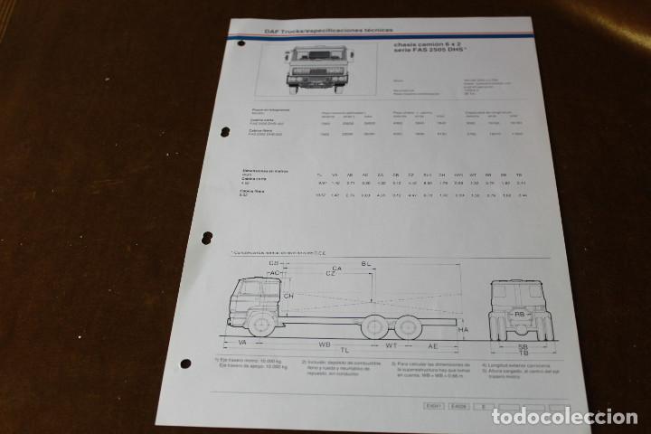 Coches y Motocicletas: Hoja de caracteristicas de DAF, Chasis cami&oacute;n 6x2. Serie FAS 2505 DHS