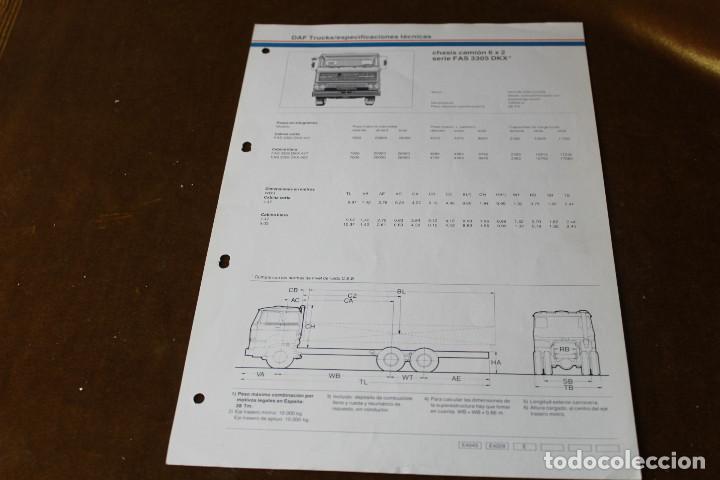 Coches y Motocicletas: Hoja de caracteristicas de DAF, Chasis cami&oacute;n 6x2. Serie FAS 3305 DKX
