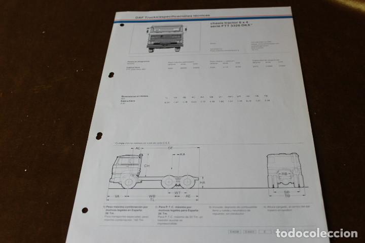 Coches y Motocicletas: Hoja de caracteristicas de DAF, Chasis tractor 6x4, serie FTT 3326 DKX