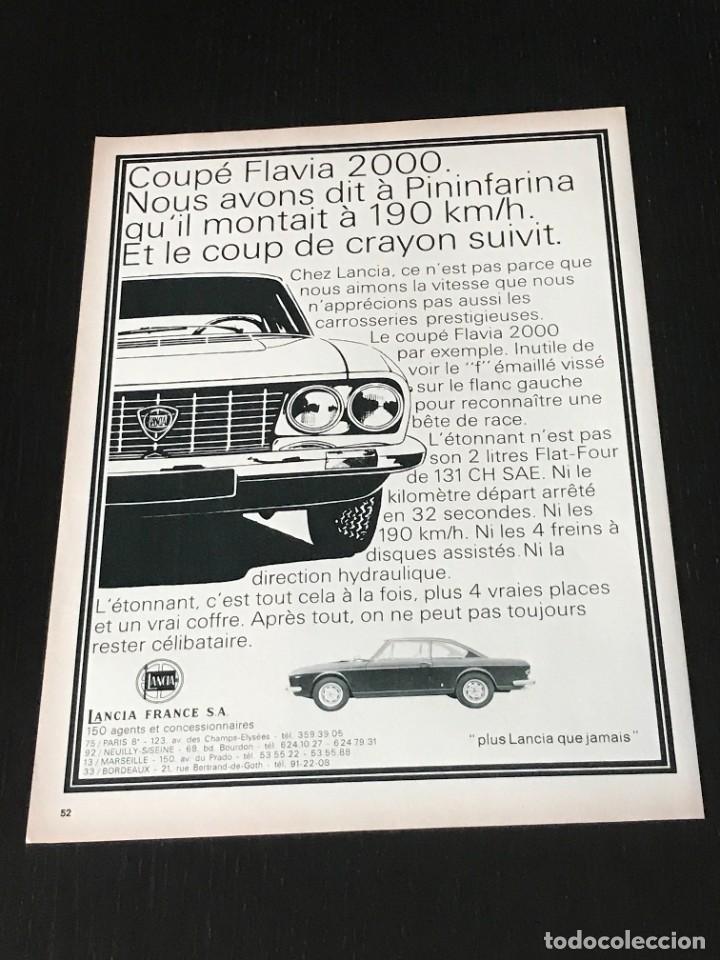 Coches y Motocicletas: LANCIA FLAVIA COUPE 2000 - ANUNCIO PUBLICIDAD RECORTE REVISTA - NO CATALOGO FOLLETO MANUAL