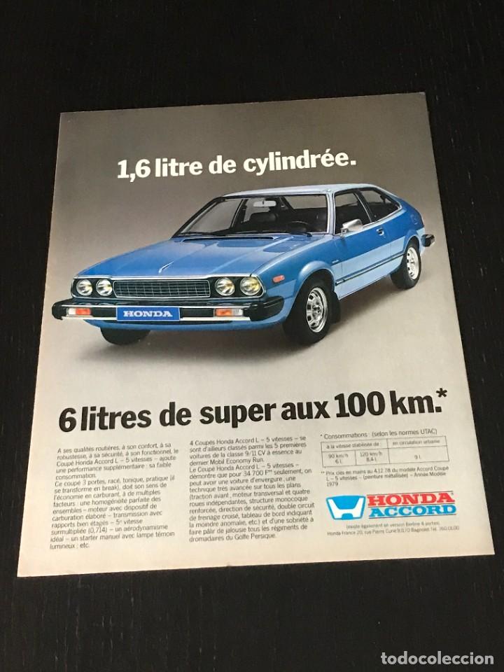 Coches y motocicletas: HONDA ACCORD - ANUNCIO PUBLICIDAD RECORTE REVISTA - NO CATALOGO FOLLETO MANUAL