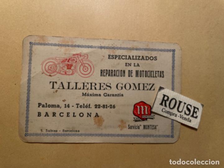 Coches y Motocicletas: MOTOCICLETAS - ANTIGUO TARJETON / CALENDARIO 1951 MONTESA - TALLERES GOMEZ C. PALOMA 14 BARCELONA L