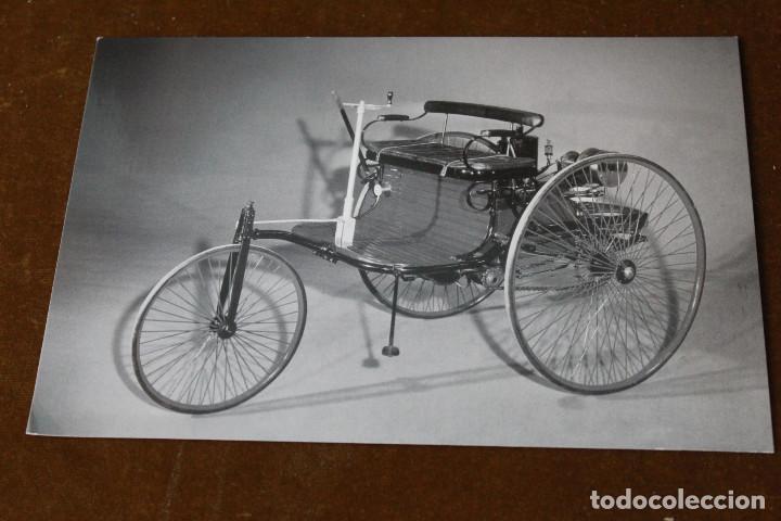 Coches y Motocicletas: Tarjeta postal Mercedes Benz Benz Patent Motorwagen (1886).