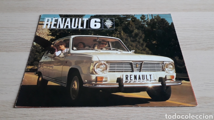 Voitures et Motocyclettes: Cat&aacute;logo desplegable Renault 6, Fasa-Renault Espa&ntilde;a, original a&ntilde;o 1970.