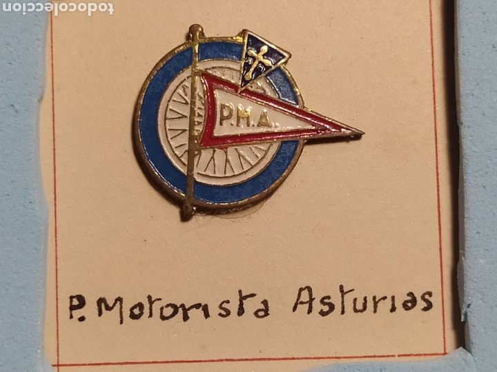 Automobili e Motociclette: PE&Ntilde;A MOTORISTA ASTURIAS. CAPADO POR DETRAS, PEGADO A CARTON DURO ORIGINAL A&Ntilde;OS 60.