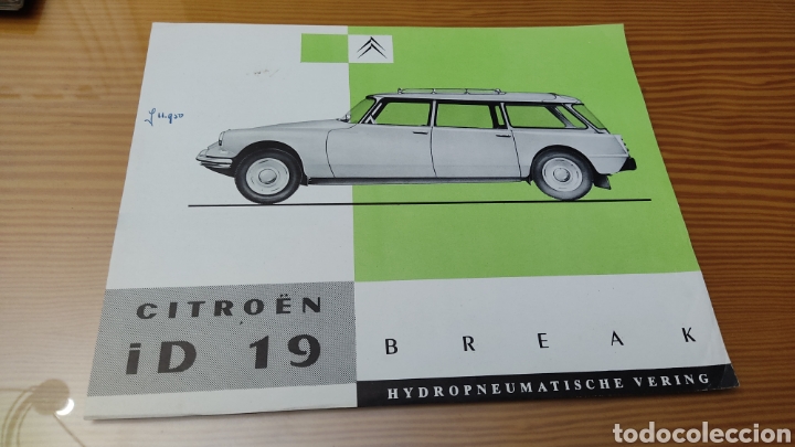 Coches y Motocicletas: Autentico y antiguo folleto de concesionario del Citro&euml;n ID 19 Break,de los a&ntilde;os 60