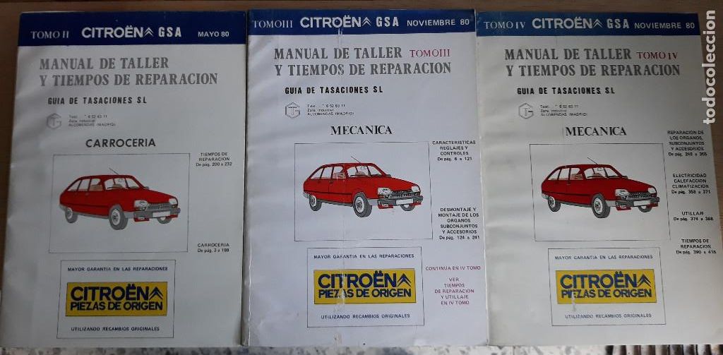 Coches y Motocicletas: Manuales taller Citroen GSA MAYO - NOV 80