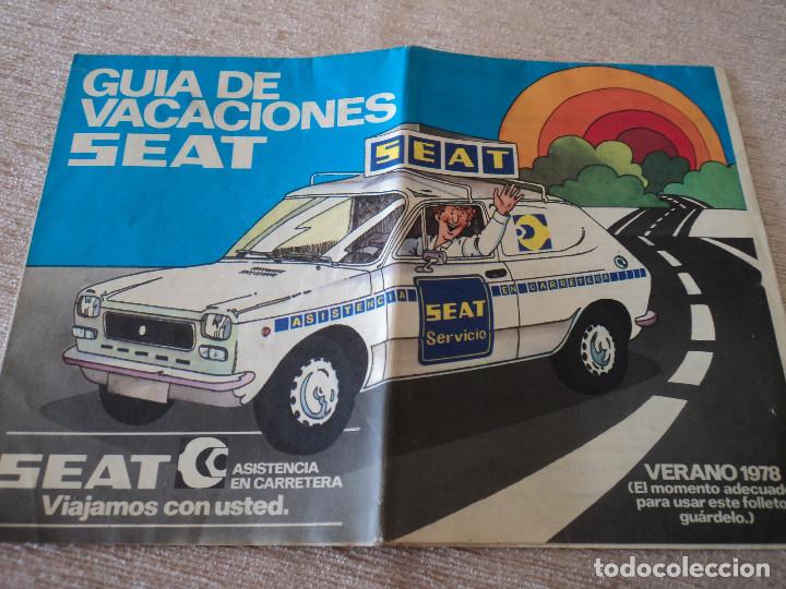 Cars and Motorcycles: DESPLEGABLE-GU&Iacute;A DE VACACIONES VERANO 1978-SEAT ASISTENCIA EN CARRETERA-19 X 27.5 CM.- CERRADO