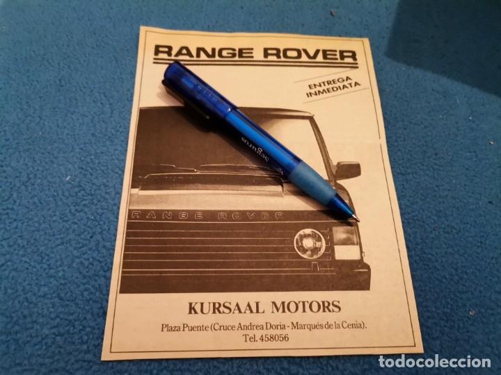 Coches y motocicletas: RANGE ROVER KURSAL MOTORS MALLORCA ANUNCIO PUBLICIDAD PERIODICO A&Ntilde;O 1989