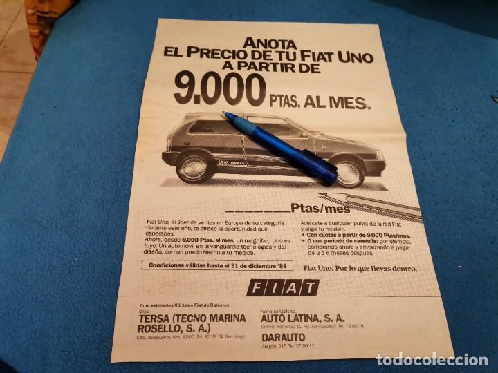 Coches y Motocicletas: COCHE FIAT UNO TURBO ANTIGUO ANUNCIO PUBLICIDAD PERIODICO 1989