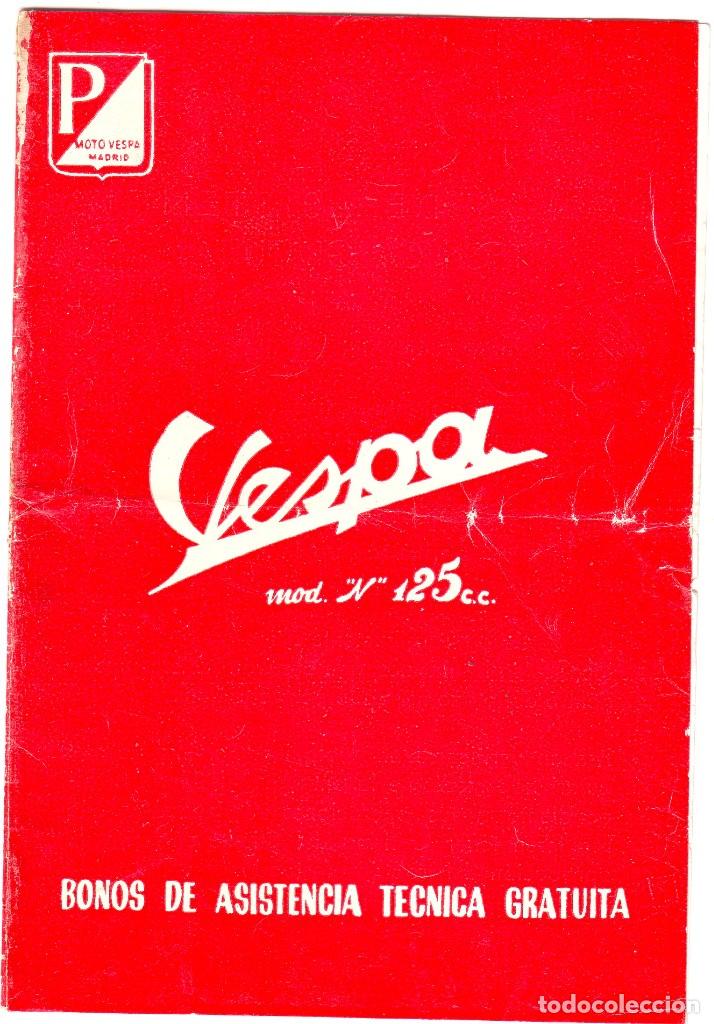 Coches y Motocicletas: VESPA BONOS DE ASISTENCIA T&Eacute;CNICA GRATUITA1961