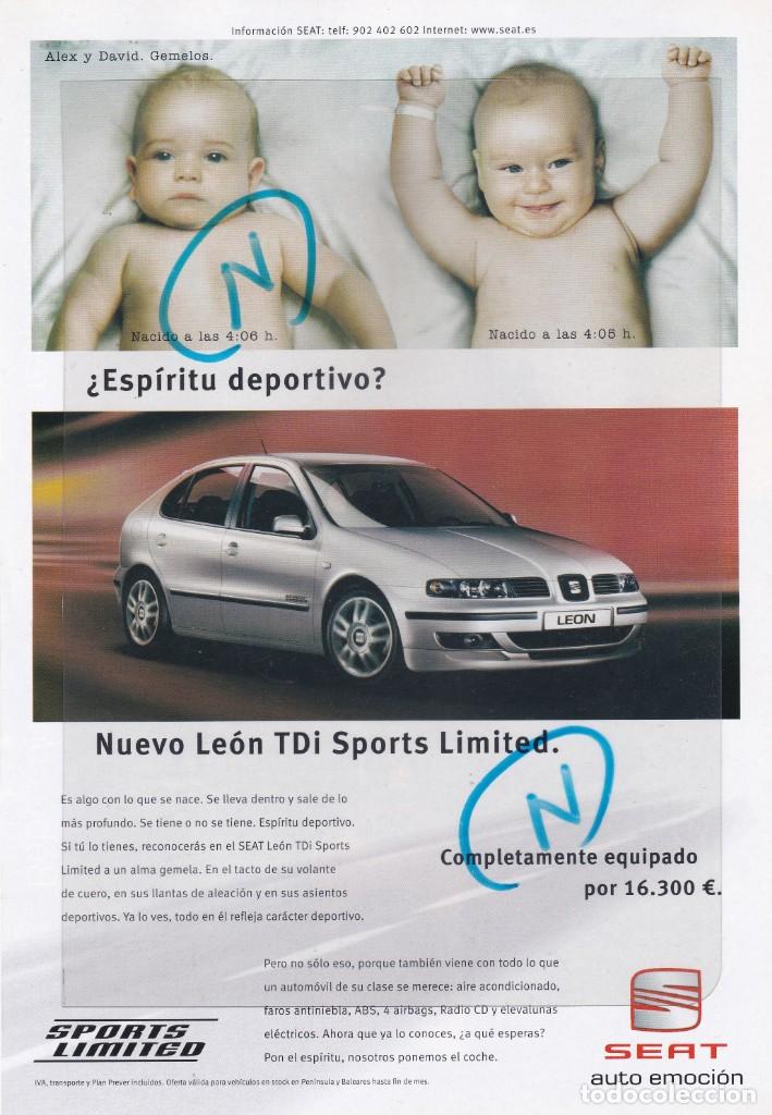 Automobili e Motociclette: PUBLICIDAD 2002. ANUNCIO COCHE SEAT LEON TDI SPORTS LIMITED