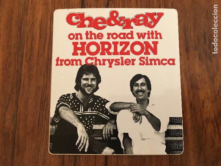 Coches y Motocicletas: RARA PEGATINA CHE & RAY. PUBLICIDAD COCHE CHRYSLER SIMCA