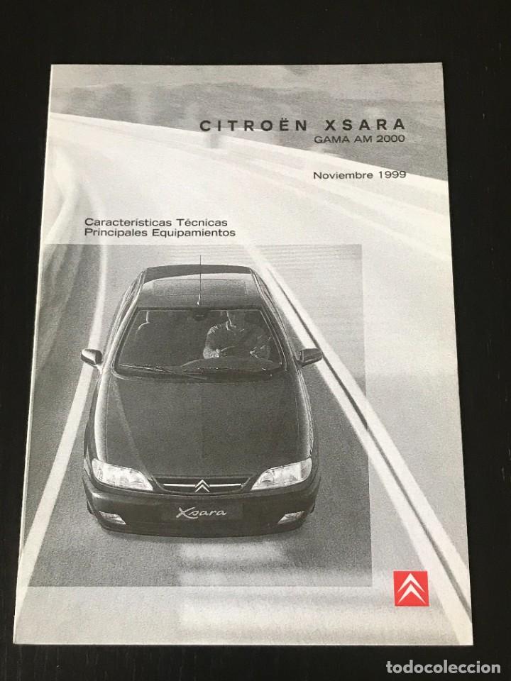 Coches y Motocicletas: CITROEN XSARA - FOLLETO CARACTERISTICAS TECNICAS EQUIPAMIENTO - NOVIEMBRE 1999 -SX VTS VTR EXCLUSIVE
