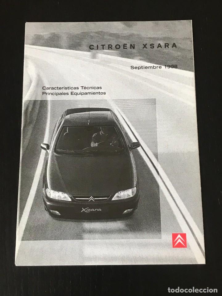 Coches y Motocicletas: CITROEN XSARA - FOLLETO CARACTERISTICAS TECNICAS EQUIPAMIENTO - SEPTIEMBRE 1998 SX VTS LX EXCLUSIVE