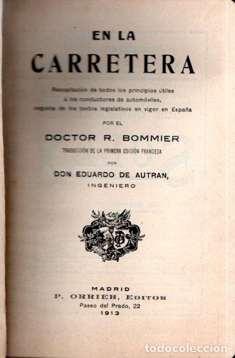 Coches y motocicletas: BOMMIER : EN LA CARRETERA (ORRIER, 1913)