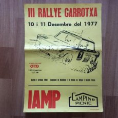 Coches y Motocicletas: CARTEL III RALLYE GARROTXA 1977 OLOT. ESCUDERIA COSTA BRAVA.CAMPIONAT CATALUNYA I GIRONA.SIMCA IAMP