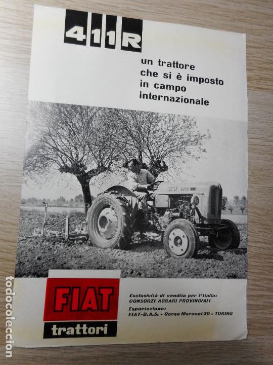 Coches y Motocicletas: ANTIGUA PUBLICIDAD.TRACTOR.TRATTORI FIAT 411R. TORINO 1960