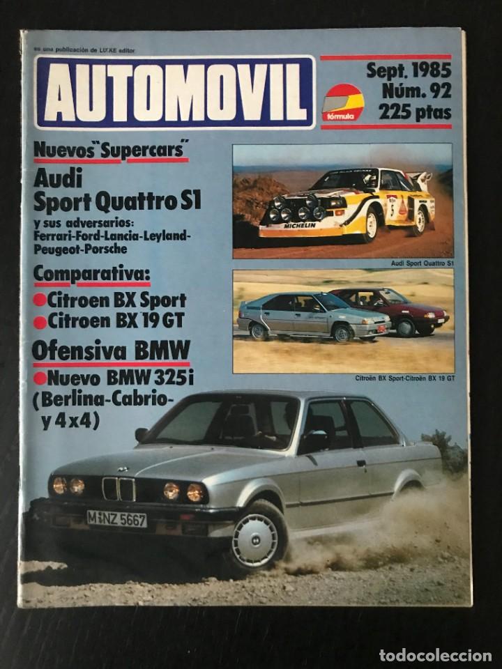 Coches y Motocicletas: AUTOMOVIL N&ordm; 92 - AUDI QUATTRO S1 CITROEN BX SPORT 19 GT BMW 325i CABRIO FERRARI 250 TESTA ROSSA