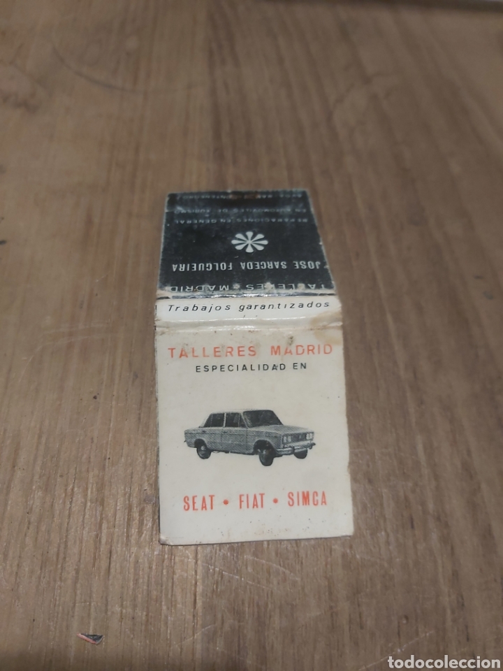 Coches y Motocicletas: SEAT FIAT SIMCA TALLERES MADRID RAM&Oacute;N MONTENEGRO 7 LUGO CAJA CERILLAS VINTAGE PUBLICIDAD
