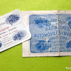 Coches y Motocicletas: FOLLETO PUBLICITARIO Y CATALOGO DE FABRICA DE RADIADORES JOAQUIN COSTA ,PARA AUTOMOVILES Y AVIACION.. Lote 321181948
