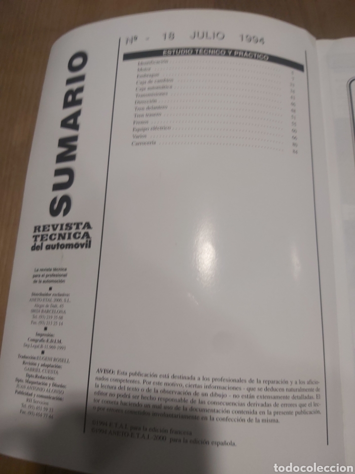Carros e motociclos: FORD MONDEO 4 CILINDROS GASOLINA REVISTA TECNICA N&Uacute;MERO 18 1994 ANETO ETAI 2000 SL