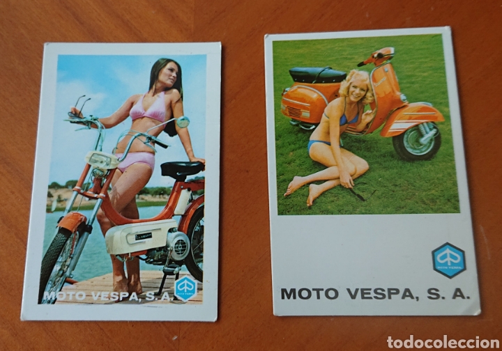 Coches y motocicletas: Calendarios moto vespa a&ntilde;os 70, no fournier, originales, buen estado, ved fotos