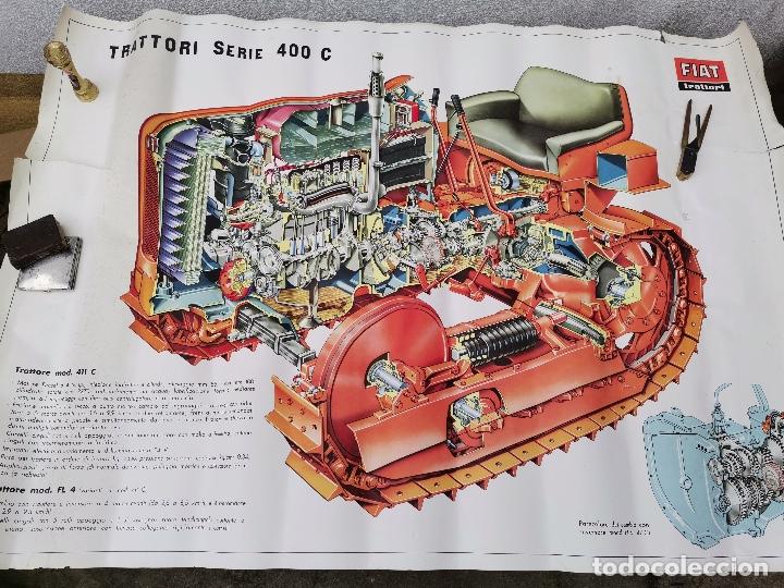 Coches y Motocicletas: 1961 POSTER TRACTOR FIAT SERIE 400 C - 115 X 84 CM - ORIGINAL FIAT MUY RARO