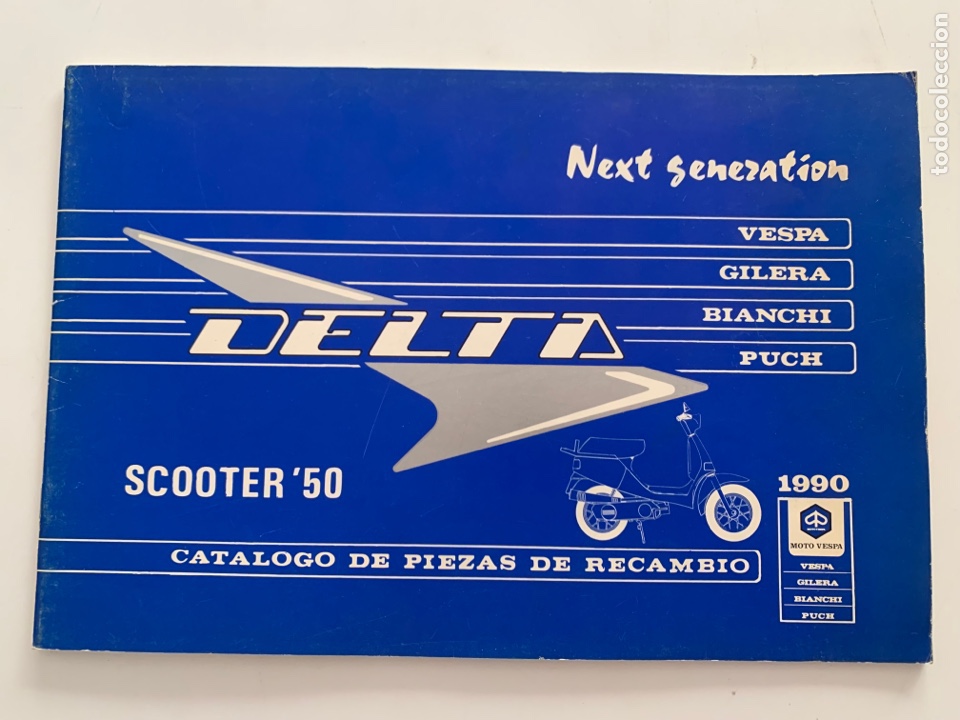 Coches y Motocicletas: Cat&aacute;logo de 1990 de piezas de recambio Scooter 50 Delta Vespa
