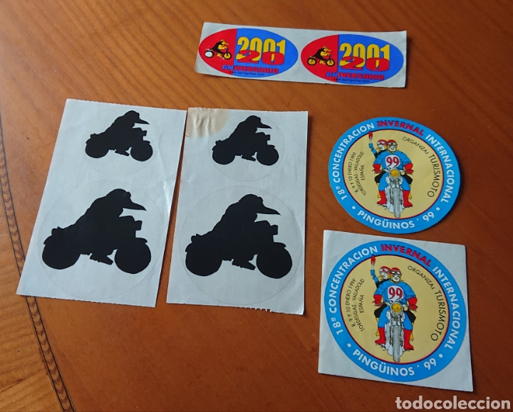 Coches y Motocicletas: Valladolid pegatinas ping&uuml;inos 1999, originales, motos, concentraci&oacute;n invernal