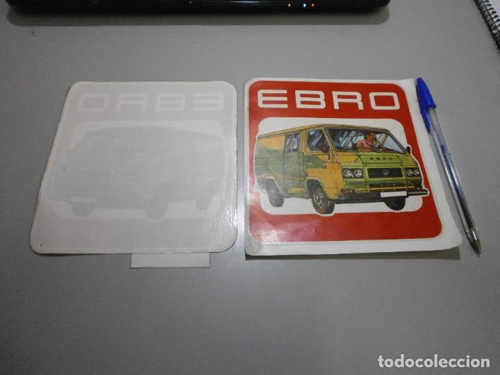 Carros e motociclos: lote de 2 pegatinas furgoneta ebro una normal y otra de cristal