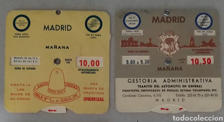 Coches y motocicletas: DISCOS DE CONTROL. A&ntilde;os 60. Ayuntamiento de Madrid.