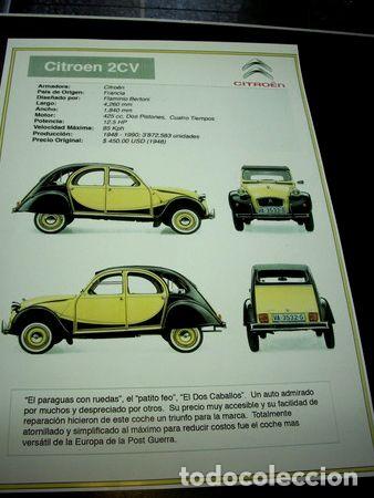 Coches y Motocicletas: citroen 2 cv lamina de epoca medida 42 x 30 cm