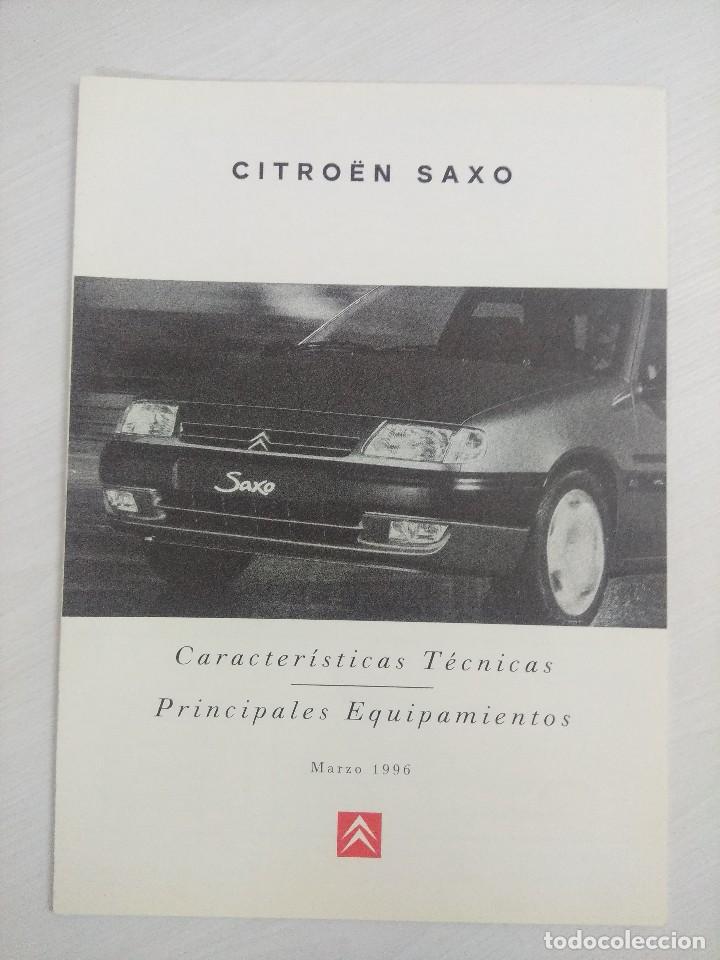 Coches y Motocicletas: CITROEN SAXO/CATALOGO CARACTERISTICAS TECNICAS/EQUIPAMIENTOS ORIGINAL.