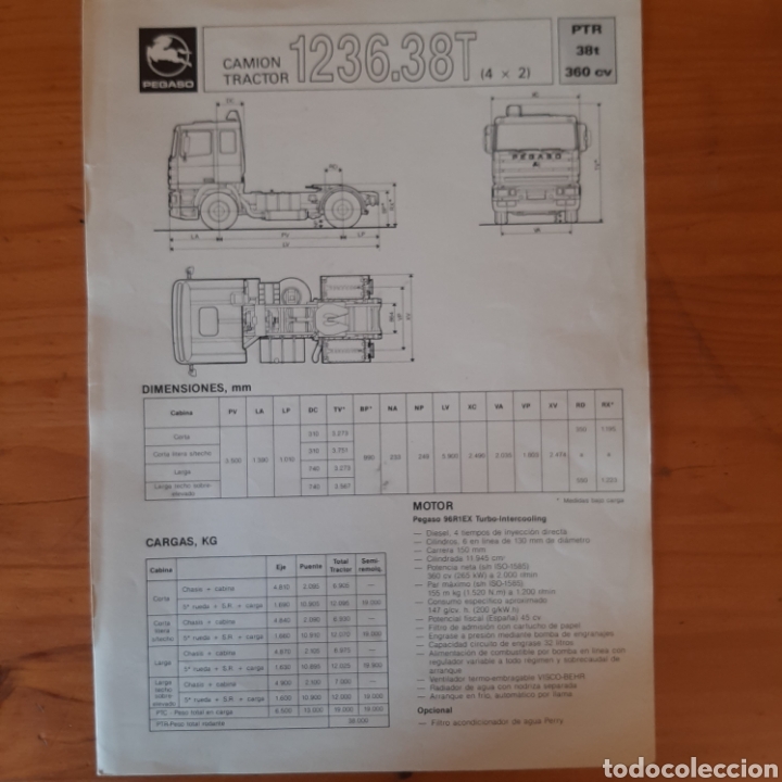 Automobili e Motociclette: Ficha t&eacute;cnica camion pegaso troner 1236.38 T de abril 1987