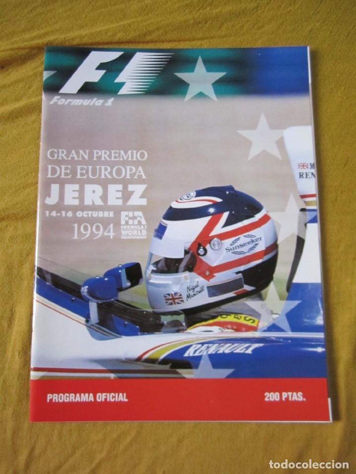 Coches y motocicletas: Programa Oficial Gran Premio de Europa de Formula 1 F1 Jerez 1994 (Ref. FJL-5)