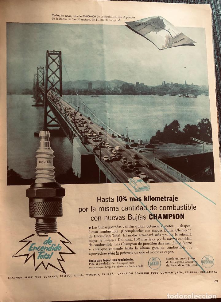 Autos und Motorr&auml;der: Publicidad en prensa. Buj&iacute;as Champion. Revista original 1954. Gran tama&ntilde;o: 26 x 36 cm.