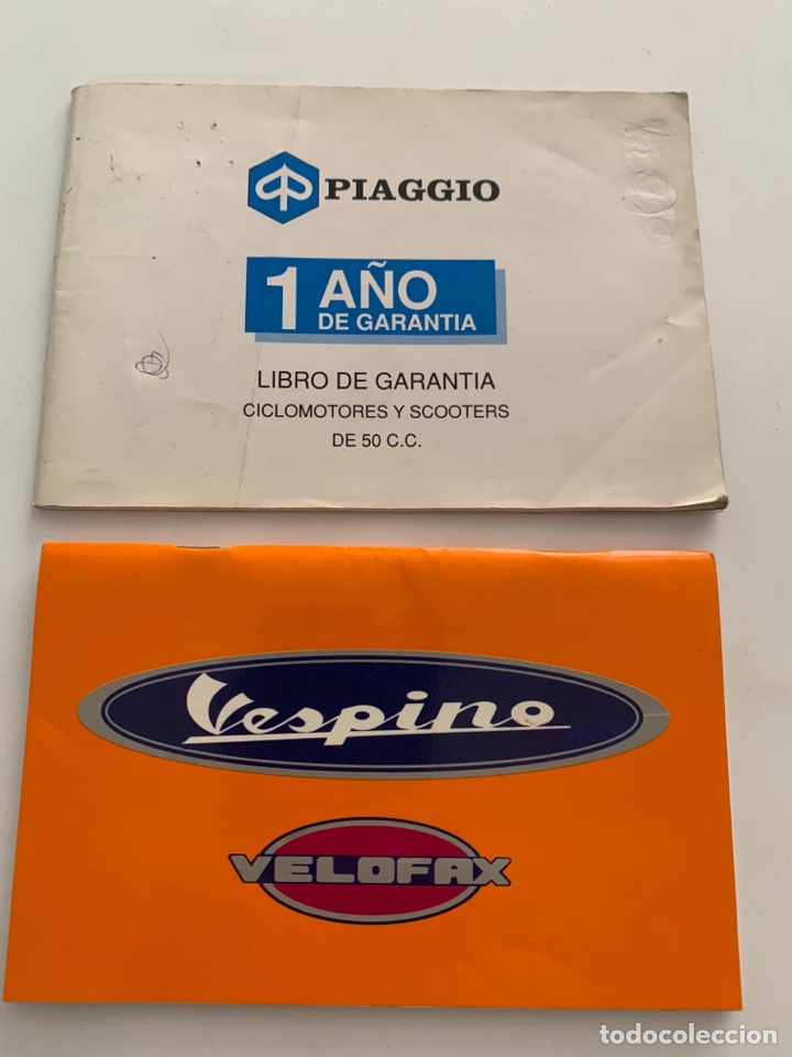 Coches y Motocicletas: Manual de instrucciones de 1996 vespino velofax y libro de garantia