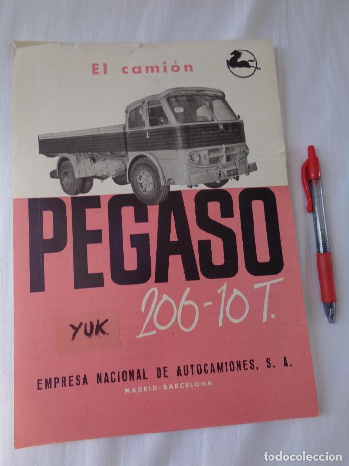 Coches y motocicletas: Catalogo de 2 paginas original - DE PEGASO 206 - 10 TONELADAS