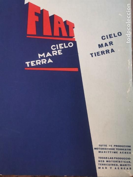 Coches y Motocicletas: 1939 CATALOGO FIAT CIELO MAR TIERRA - COCHES - AVIONES - TRENES - VEHICULOS MILITARES MUY RARO