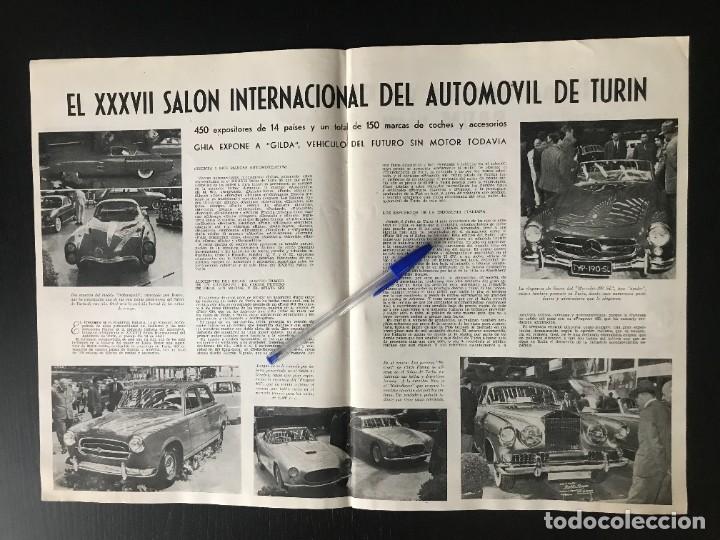 Coches y Motocicletas: 1955 XXXVII SALON AUTOMOVIL TURIN - ARTICULO PRENSA RECORTE - MERCEDES FIAT FERRARI ROLLS ROYCE