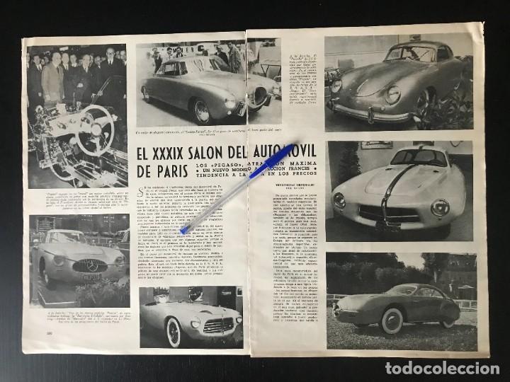 Coches y Motocicletas: 1952 XXXIX SALON AUTOMOVIL PARIS - ARTICULO PRENSA RECORTE - PEGASO PORSCHE MERCEDES LANCIA FIAT