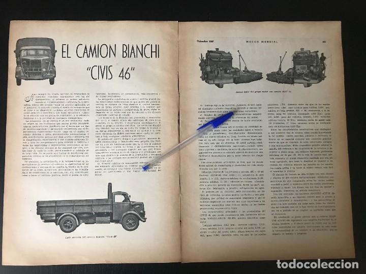 Coches y Motocicletas: CAMION BIANCHI CIVIS 46 1947 - ARTICULO PRENSA RECORTE - NO PEGASO BARREIROS FIAT EBRO BERLIET