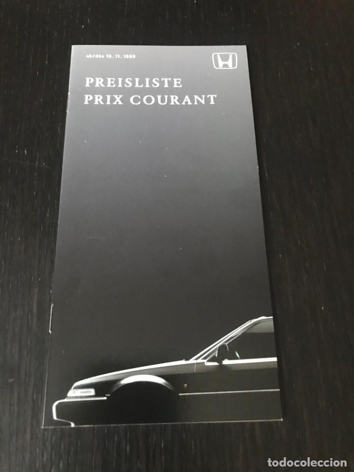 Coches y motocicletas: HONDA GAMA CIVIC PRELUDE ACCORD - LISTA DE PRECIOS - A&Ntilde;O 1986 - EN FRANCES Y ALEMAN