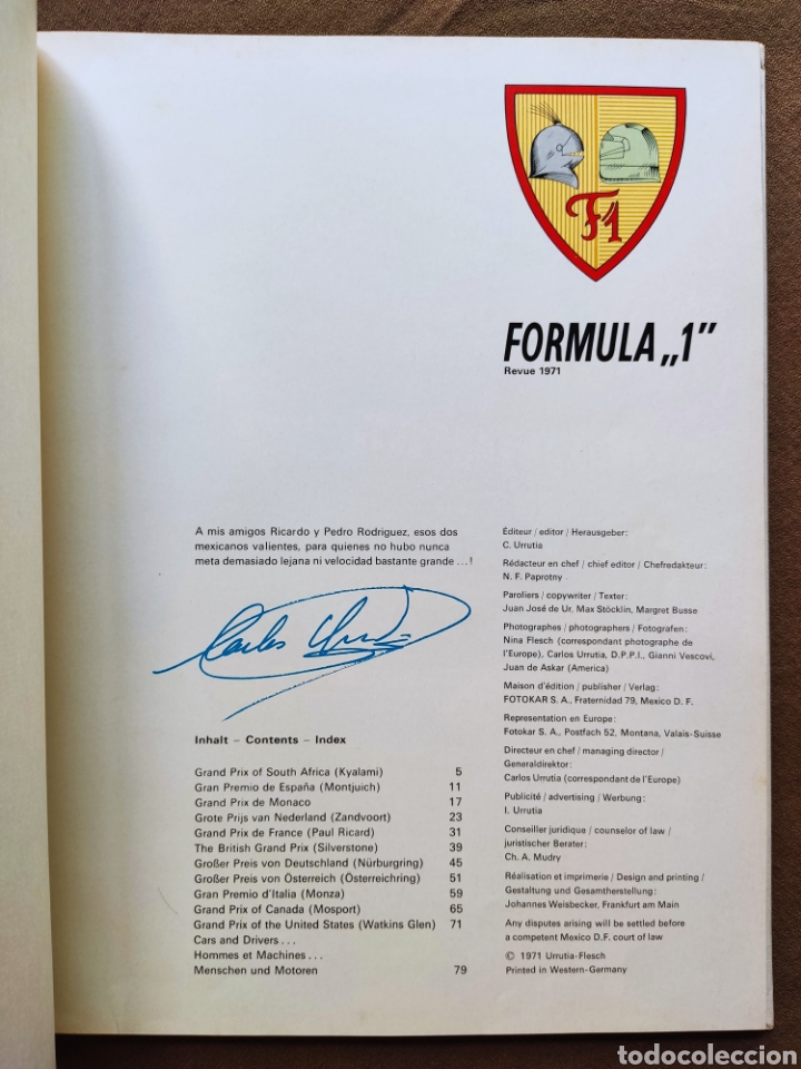 Voitures et Motocyclettes: AUTOMOVILISMO F - 1 Revue 1971 LIBRO DESCATALOGADO