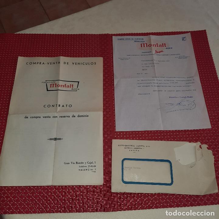Coches y Motocicletas: VESPA - A&Ntilde;O 1967 - CONTRATO COMPRA-VENTA Y CARTA - A&Ntilde;O 1967 - VALENCIA