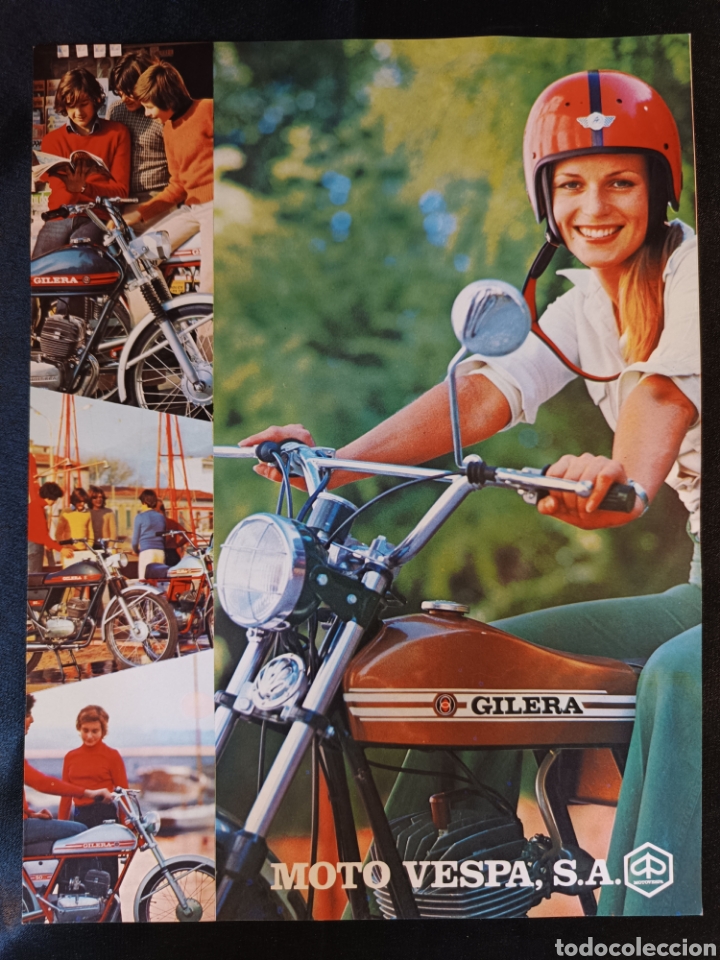 Coches y Motocicletas: Folleto publicidad Gilera ciclomotor 50 cc. Caracter&iacute;sticas t&eacute;cnicas. Moto Vespa, SA.